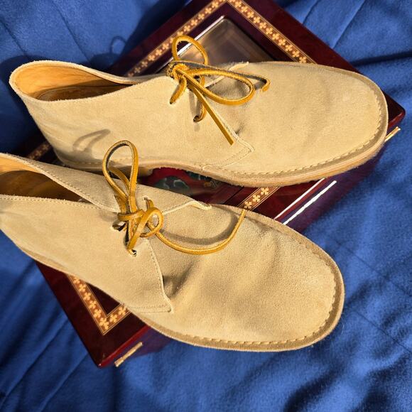 Ralph Lauren Polo Talan Chukka Boots 9.5D Brown Suede Leather Casual Men Shoes - Picture 2 of 4